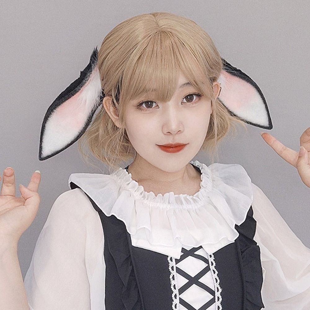 عصابة رأس أنيمي بأذني أرنب متد - مراجعة Anime Cosplay Girl Photo وسعره