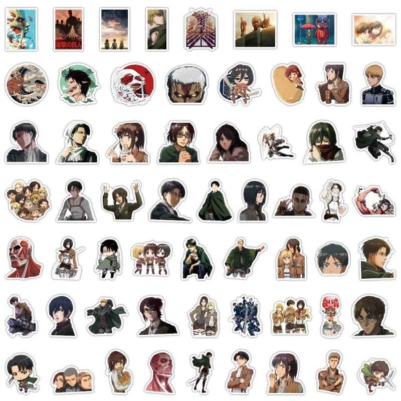 60 قطعة ملصقات أنيمي هجوم العم - مراجعة Anime Cosplay And Costumes وسعره