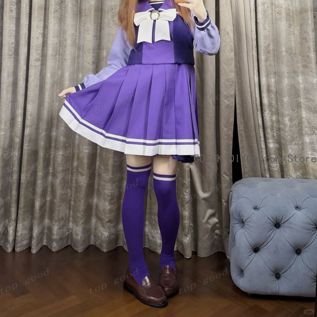 جوارب طويلة فوق الركبة مطبوعة  - مراجعة Anime Cosplay Girl Costume وسعره
